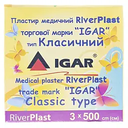 Пластир катушка медичний Igar RiverPlast Класичний 3 x 500 см. Бавовняна основа - мініатюра 2