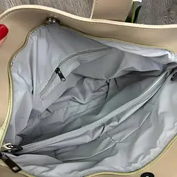 Сумка шопер жіноча велика молочна плетена на кожен день 816Б - мініатюра 10