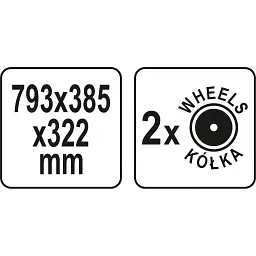 Ящик для інструментів Yato з 2 органайзерами на 2 колесах 79.3х38.5х32.2 см (YT-09185) - мініатюра 6