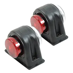 Габарит LED чебурашка 12/24V / великий 9 см / Червоно-Білий 2 шт. (Л 033)
