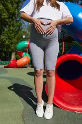 Велосипедки для вагітних із високим поясом на животик Parma Lullababe розмір S Меланж - мініатюра 3