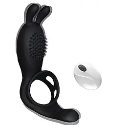Ерекційне кільце B - Series Cute Rabbit Vibration, 11.7 см (чорний) - мініатюра 4
