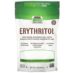 Замінник харчування Erythritol, 454 грам NOW fit0016427