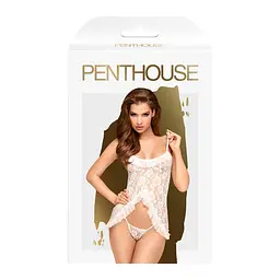 Комплект білизни Penthouse Lingerie Flawless Love S/M білий - мініатюра 3