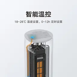 Підлоговий вентилятор-обігрівач MiJia Two Seasons DC Inverter Tower Fan BHR5279CN Dark Grey - мініатюра 2