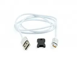 Кабель USB AM - Lightning, 1 м, білий, Cablexpert, магнітний конектор (CC-USB2-AMLMM-1M)