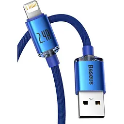 Кабель Baseus Crystal Shine Series Lightning 2.4A (1.2m) blue (CAJY000003) - мініатюра 2