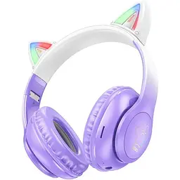 Навушники Hoco Bluetooth W42 Cat Ears over-ear BT headphones Purple