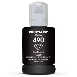 Чорнило Printalist Canon GI-490 для G1400/G2400/G3400 140г Black Pigm. (PL490BP)