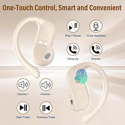 Навушники з відкритим вухом, бездротові навушники Bluetooth 5.4 з гачками для вух, стереонавушники з відкритим вухами 32H HiFi - мініатюра 3