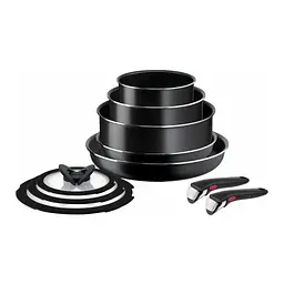 Набір посуду Tefal Ingenio Easy Cook & Clean 10 предметів чорний (L1539053) - мініатюра 1