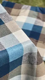 Водовідштовхувальна Скатертина Шахматка синя 380х140 см (+ 8 серветок 30х40) - мініатюра 6