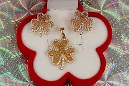 Набір Xuping Jewelry сережки та кулон-лівер золотистий - мініатюра 2