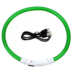 Світлодіодний LED нашийник для собак із зарядкою USB, зелений