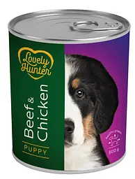 Вологий корм для цуценят з яловичиною та куркою Lovely Hunter Puppy Beef and Chicken 800 г
