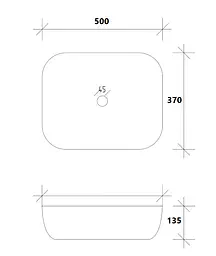 Умивальник VBI Forenza накладний 50x37 см grey white matt VBI-016108 - мініатюра 5