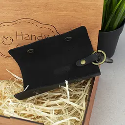 Ключниця шкіряна з карабіном HandyCover HC0055 чорна - мініатюра 7