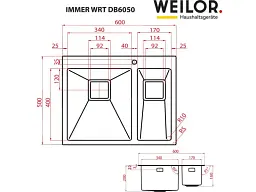 Кухонна мийка Weilor Immer WRT DB6050 - мініатюра 6