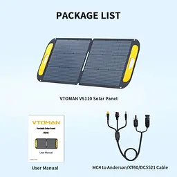 Сонячна панель Vtoman 110W 19V IP67 MC-4/Anderson/XT60/DC5521 - мініатюра 3