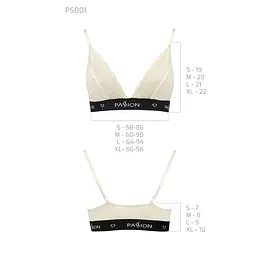 Еластичний топ з мереживом Passion PS001 TOP XL, ecru - мініатюра 5
