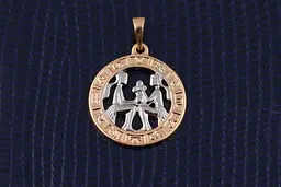 Кулон зодіак Xuping Jewelry близнюки з родієм 2 см золотистий
