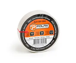 Ізоляційна стрічка ПВХ Polax біла 10 м (101-083) - мініатюра 2