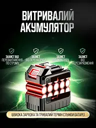 Повітродувка-пилосос бездротовий акумуляторний електрична 2в1 4000 мАч, чорний (4413786892) - мініатюра 5