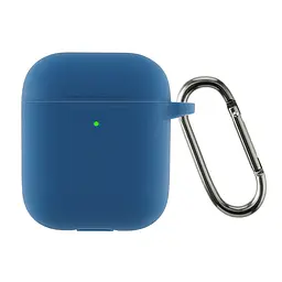 Силіконовий чохол для навушників Apple AirPods 2, Hang Case, синій, ультратонкий захисний кейс товщиною 2 мм, захист від подряпин, пилу та ударів, компактний, з карабіном для кріплення, ArmorStandart (ARM59683)