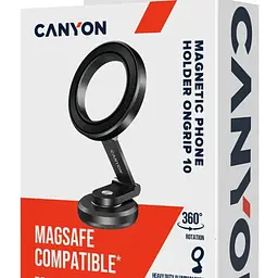 Універсальний автотримач Canyon Magnetic phone holder OnGrip 10 aluminum Black (CNS-CCHM10) - мініатюра 8