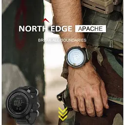 Чоловічий наручний годинник North Edge Apache 5BAR Чорний - мініатюра 5