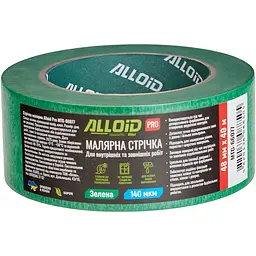 Стрічка малярська для шорстких поверхонь Alloid Pro 48 мм х 40 м 140 мкм зелена (MTG-66077) - мініатюра 2