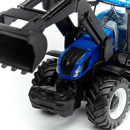 Іграшковий трактор Bburago Farm New Holland T7.315 з фронтальним навантажувачем 1:32 синій (18-31632) - мініатюра 4