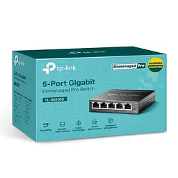 Комутатор TP-LINK TL-SG105E, 5x100/1000 Mb/s, металевий корпус, керований - мініатюра 3
