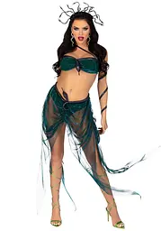 Еротичний костюм Медузи Горгони Leg Avenue Medusa Costume L, топ, спідниця, нарукавники, прикраси - мініатюра 3