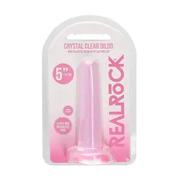Фалоімітатор Realrock Crystal Clear Dildo 5.3", 13.5 см (рожевий) - мініатюра 5
