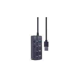 Концентратор Gembird 4 ports (1xUSB3.1+3xUSB2.0) switch black (UHB-U3P1U2P3P-01) - мініатюра 4