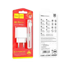 Комплект зарядний блок і кабель Hoco Proton C98A Micro USB Cable 1USB 18W білий - мініатюра 5