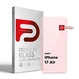 Захисне скло для Apple iPhone 17 Air, Pro Eye Care, прозоре, загартоване 2.5D скло без рамки, глянцеве, повне проклеювання, захист зору від шкідливого випромінювання, ArmorStandart (ARM86422)