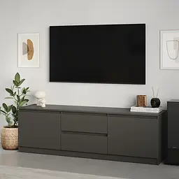 Тумба під телевізор MebelStar Нео 2Ш2Д 150x43x53 см Антрацит (MBS-1258)