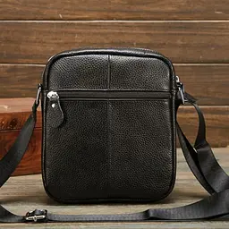 Чоловіча барсетка 18х21х7, сумка шкіряна планшетка через плече Tiding Bag SK N5386 чорна 180 мм - мініатюра 8