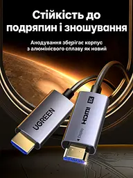 Оптоволоконний кабель HDMI UGREEN HD183 2.1 8K 60 Гц 50 м чорний (55510) - мініатюра 5