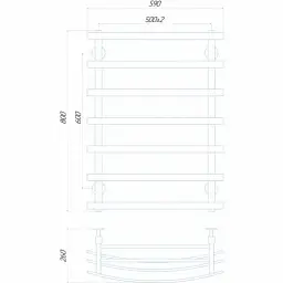 Рушникосушка водяна Deffi Lotos П7 500x800 мм нижнє підключення 30412 - мініатюра 3