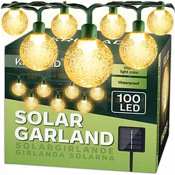 Гірлянда сонячна садова SunLamp KRUMAD 100 LED 14м, IP65 водонепроникна, 8 режимів світіння, для саду/балкону/тераси