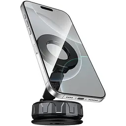 Автотримач Borofone BH140 Gloria Vacuum Suction Magnetic (center console) Black/Metal gray - мініатюра 3