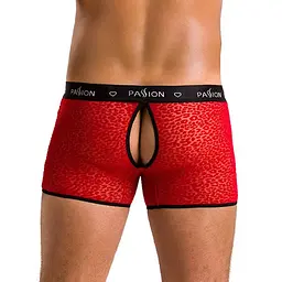 Чоловічі прозорі боксери Passion 046 SHORT PARKER S/M Red, сітка, під леопард - мініатюра 2