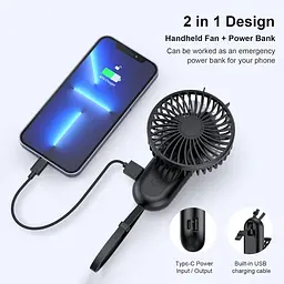 Ручний вентилятор APPFUSHI портативний USB 4 швидкості - мініатюра 2