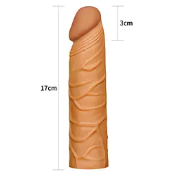 Насадка на пеніс Lovetoy Pleasure X-Tender 17 см коричневий - мініатюра 6