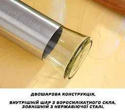 Диспенсер дозатор для олії оцту соусу скляна пляшка з дозатором 300 мл, Kitchen Master 86777 - мініатюра 6