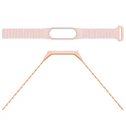 Ремінець Dual-color Magnetic для Xiaomi Mi Band 7/6/5/4/3 Light Pink / Orange - мініатюра 4