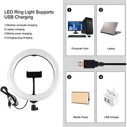 Кильцева USB RGBW LED лампа Puluz PKT3055B 10.2" + штатив 1.65 м - миниатюра 3